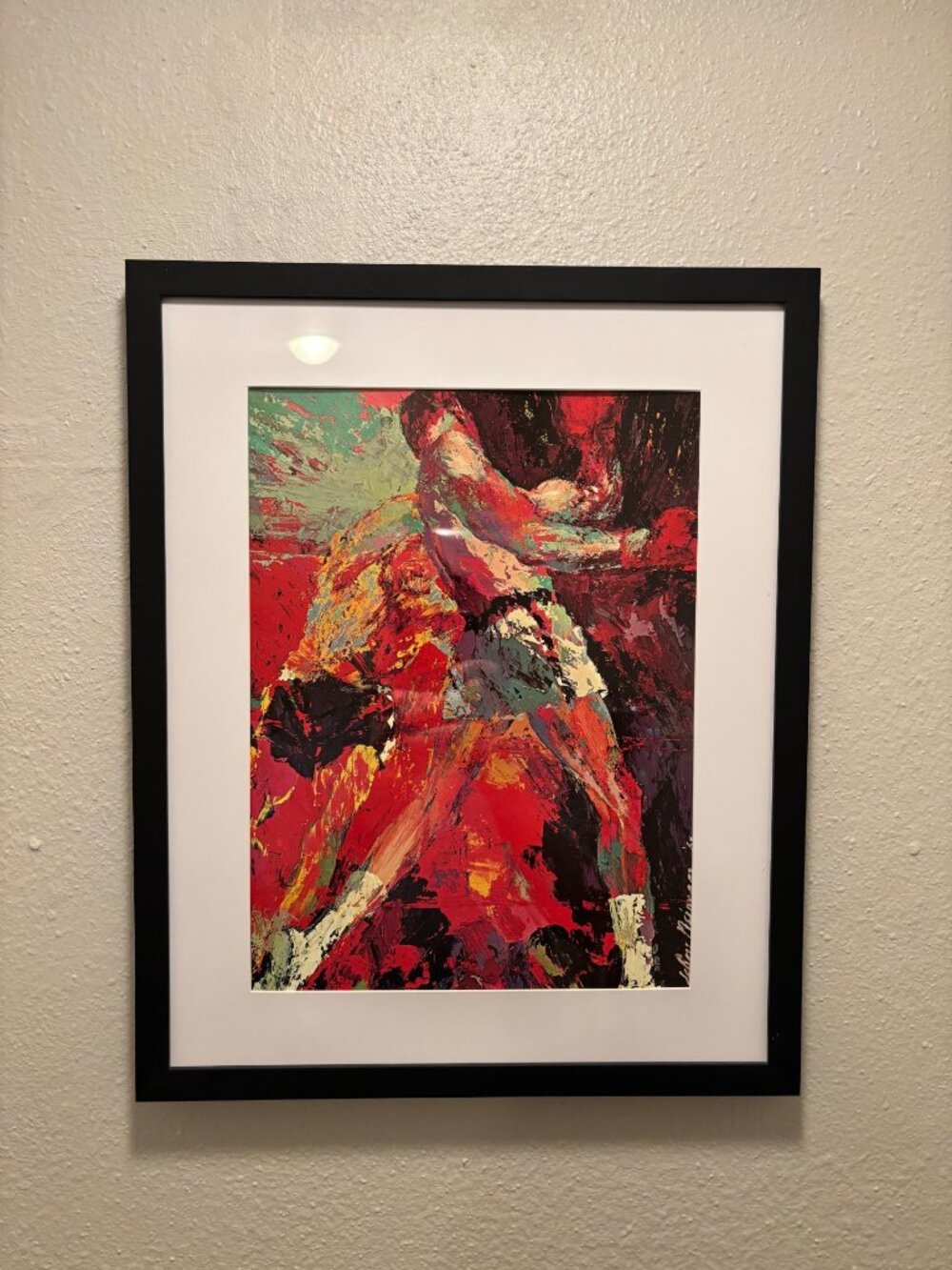 Leroy Neiman Framed 12x15 Inch Art Print - The Knockout '67, Red Boxer
